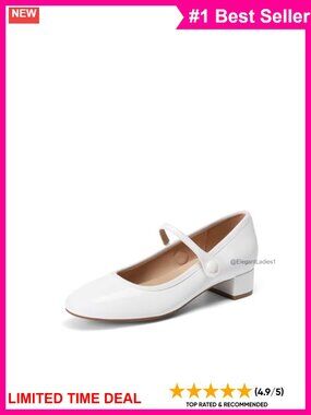 Mary Jane Dress Heels with Arch Support & Low Block Heel